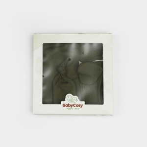 Cutie 4 piese pentru nou nascut - 100% bumbac organic - Verde, BabyCosy