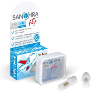 Dopuri pentru protectia urechilor la copii pe timpul zborului cu avionul, 1 an+, transparente, reutilizabile, hipoalergenice, SANOHRA Fly Kids - Img 2