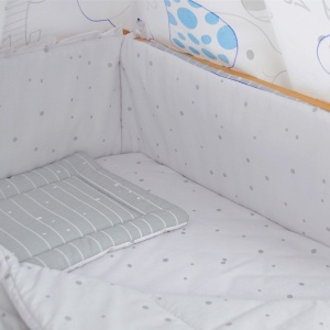 Lenjerie MyKids My Zoo Albastru 5 Piese 120x60 cm - Img 2