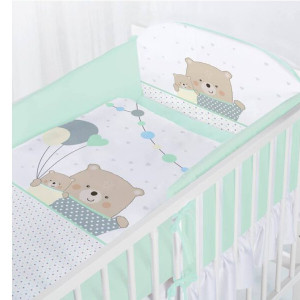 Lenjerie Pat 3 Piese KLUPS Teddy bears with balloons K097 - Img 3