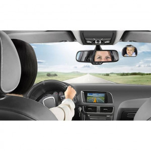 Oglinda de siguranta auto cu LED pentru monitorizare bebelusi, prindere pe tetiera, Reer BabyView 86101 - Img 2