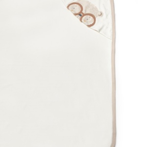 Paturica cu gluga pentru nou nascut, 100% bumbac organic, TeddyBear, BabyCosy - Img 2