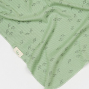 Paturica Printed, BabyCosy, 50% modal+50% bumbac, Verde, 85X85 cm - Img 3