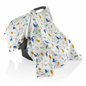 Protectie soare din muselina pentru scaun auto 0-13 kg (Model: Zoo) - Img 3