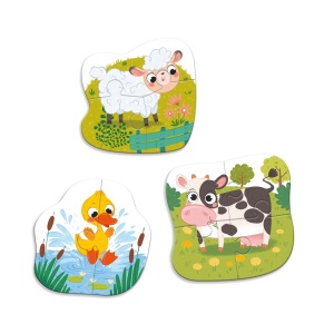 Puzzle 3 in 1 - Animalutele de la ferma (2,3,4 piese) - Img 3