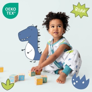 Sac de dormit cu picioruse Bamboo Dinosaur 90 cm 0.5 Tog - Img 3