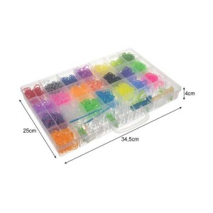 Set creativ elastice loom colorate cu organizator si accesorii, 4400 piese Kruzzel MY18062 - Img 3