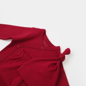 Set de 5 piese pentru nou nascut - 100% bumbac organic - Rosu, BabyCosy - Img 5