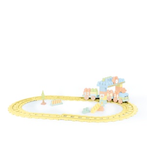 Set de constructii cu trenulet - 58 piese (pastel) - Img 2