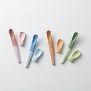 Set de lingurite 2 in 1 bebelusi Miniware Pre2PRO, 100% din materiale naturale biodegradabile, Pink Antioxidant - Img 4