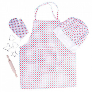 Set sortulet si accesorii alb cu buline - Img 5