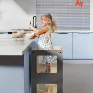 Turn de invatare multifunctional Kule Flip, Gri, MamaToyz