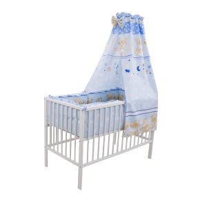 Baldachin bumbac mic MyKids Teddy Hug Blue