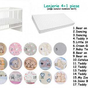 Pachet 3 in 1 Patut Paula Alb 120x60