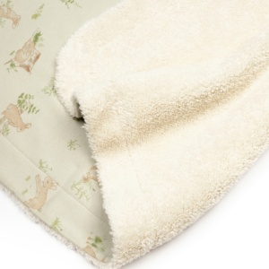 Paturica cu iepurasi pentru nou nascut, 85X85 cm, 100% bumbac organic, Rabbit, BabyCosy - Img 4