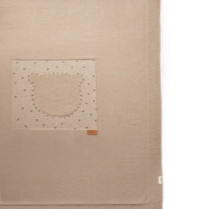 Paturica cu ursulet pentru nou nascut, 100% bumbac organic, TeddyBear, BabyCosy, maro - Img 3