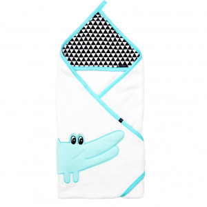 Prosop de baie cu broderie Crocodil 100x100 Womar Zaffiro AN-ZC-100 - Img 2