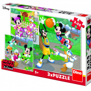 Puzzle 3 in 1 - Mickey si Minnie sportivii (3 x 55 piese) - Img 2