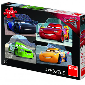 Puzzle 4 in 1 - Cars 3 (4 x 54 piese)