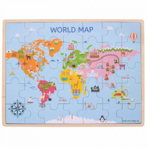 Puzzle din lemn - Harta lumii (35 piese) - Img 4