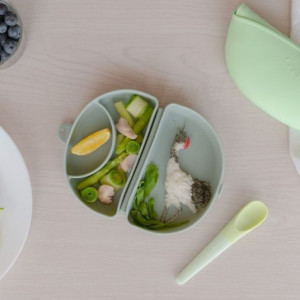 Recipient diversificare hrana bebelusi Miniware Silifold, 100% din silicon alimentar, Sage - Img 8