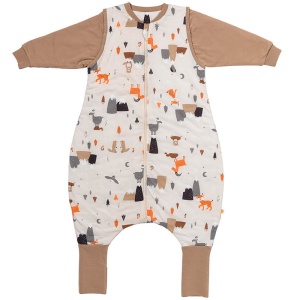 Sac de dormit cu picioruse si maneca lunga detasabila Mountain Animals 120 cm + manseta 2.5 Tog