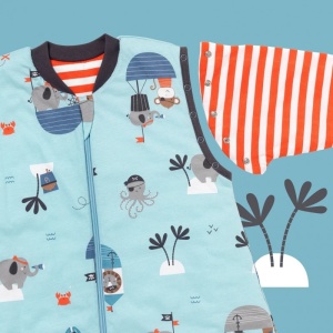 Sac de dormit cu picioruse si maneca lunga detasabila Pirate 100 cm + manseta 1.0 Tog - Img 3