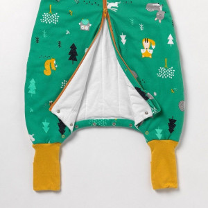 Sac de dormit cu picioruse si maneca lunga detasabila Woodland Animals 80 cm + manseta 2.5 Tog - Img 2