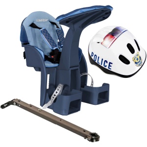 Scaun bicicleta copii SafeFront Deluxe, Pozitie montare Centru, 15 Kg si Casca Protectie XS 44-48 Police WeeRide WR10SKPL - Img 1