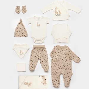 Set de 10 piese pentru nou nascut, 100% bumbac organic, Giraffe, BabyCosy - Img 10