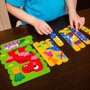 Set puzzle-uri din betisoare Dinozauri, 16 piese Roter Kafer RK1090-02 - Img 6