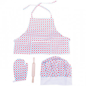 Set sortulet si accesorii alb cu buline - Img 2