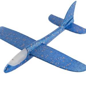 Avion planor din spuma cu luminite - Albastru