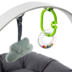 Babynest cu bara de jucarii, BabyJem, antracit - Img 5