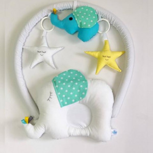 Babynest Plush MyKids 0154 Elephant Blue - Img 4