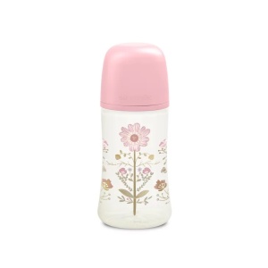 Biberon 270 ml tetina fiziologica SX Pro cu debit mediu Roz Gold Premium