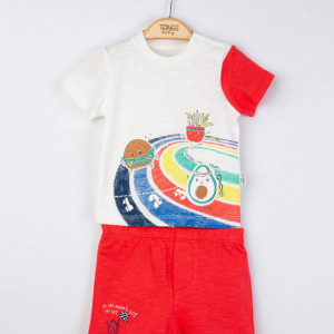 Compleu 2 piese Maraton pentru baietei, Tongs baby (Culoare: Somon, Marime: 9-12 luni) - Img 2