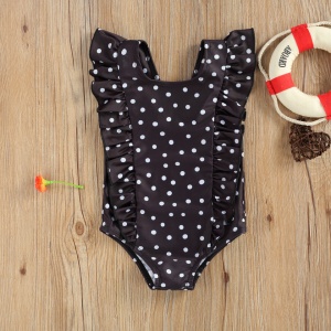 Costum de baie cu bulinute alb/negru Drool - Img 3