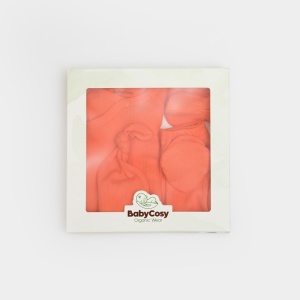Cutie 4 piese pentru nou nascut - 100% bumbac organic - Portocaliu, BabyCosy