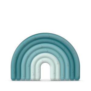 Inel de dentitie din silicon Curcubeu, albastru, Suavinex