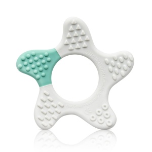 Inel de dentitie Star pentru bebelusi, din silicon, pentru masaj si calmare, 3+ luni, Reer 79233 - Img 5