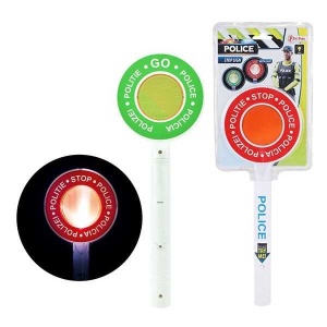 Jucarie Semn rutier STOP, cu Lumini, 2 Fete Rosu Verde, 33 cm Toi-Toys TT14863A - Img 3