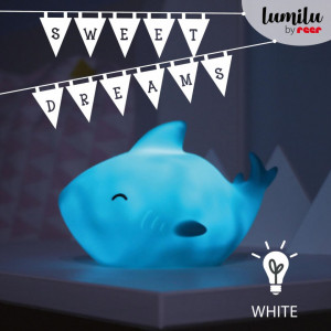Lampa de veghe cu LED, cu oprire cronometrata, forma rechin, albastra, Lumilu Sea Life Shark, Reer 52303 - Img 3