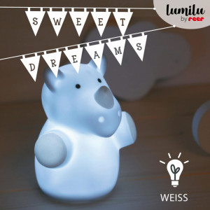 Lampa de veghe cu LED, forma rinocer, albastra, Lumilu Mini Zoo Rhino, Reer 52343 - Img 3