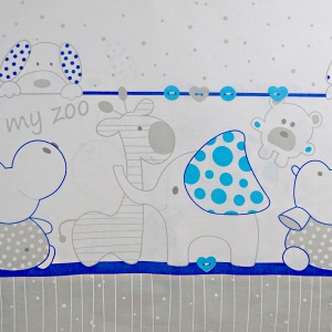 Lenjerie MyKids My Zoo Albastru 5 Piese 120x60 cm - Img 3
