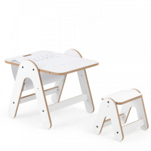 Masuta si tabla 2 in 1 cu scaunel Massam MDF MamaToyz - Img 5