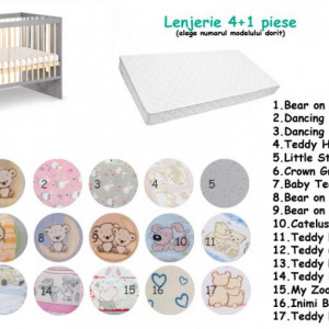 Pachet 3 in 1 Pauline Graphite Natur 120x60