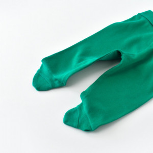 Pantaloni cu Botosei - Bumbac organic Verde (Marime: 3-6 Luni) - Img 4