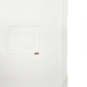 Paturica cu ursulet pentru nou nascut, 100% bumbac organic, TeddyBear, BabyCosy, ecru - Img 3