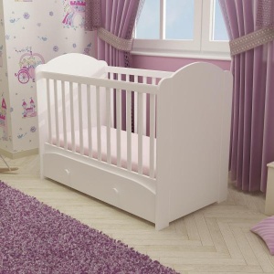 Patut cu sertar MyKids MIKI Alb-Alb D101